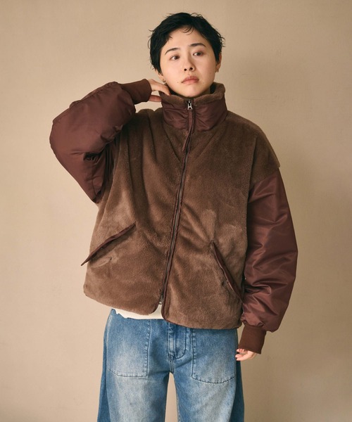 kha:ki(カーキ)の「「KHA:KI / カーキ」ECO FUR SWITCH JACKET(その他アウター・レディース・オリーブ/ブラウン/ブラック・1/2)」の2枚目の写真