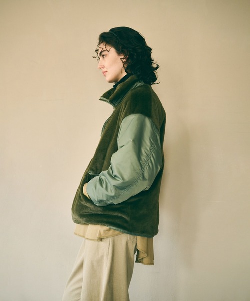 kha:ki(カーキ)の「「KHA:KI / カーキ」ECO FUR SWITCH JACKET(その他アウター・レディース・オリーブ/ブラウン/ブラック・1/2)」の14枚目の写真