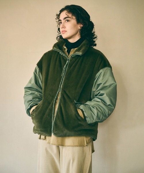 kha:ki(カーキ)の「「KHA:KI / カーキ」ECO FUR SWITCH JACKET(その他アウター・レディース・オリーブ/ブラウン/ブラック・1/2)」の16枚目の写真