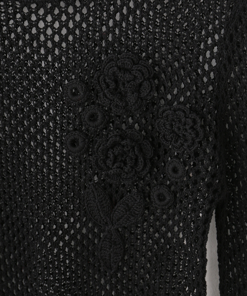 GANNI(ガニー)の「GANNI / ガニー Mercerized Cotton Mesh Pointelle L(Tシャツ/カットソー・レディース・ブラック・X-SMALL)」の5枚目の写真