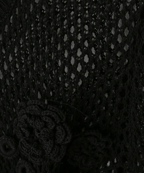 GANNI(ガニー)の「GANNI / ガニー Mercerized Cotton Mesh Pointelle L(Tシャツ/カットソー・レディース・ブラック・X-SMALL)」の2枚目の写真