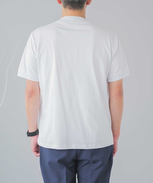 ELLE PLANETE(エルプラネット)の「シルケット加工 ビジネス対応 モックネックTシャツ(Tシャツ/カットソー・メンズ・ホワイト/ブラック・L/M/S/3L/LL)」の4枚目の写真