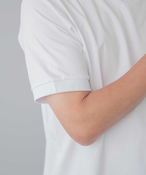ELLE PLANETE(エルプラネット)の「シルケット加工 ビジネス対応 モックネックTシャツ(Tシャツ/カットソー・メンズ・ホワイト/ブラック・L/M/S/3L/LL)」の6枚目の写真