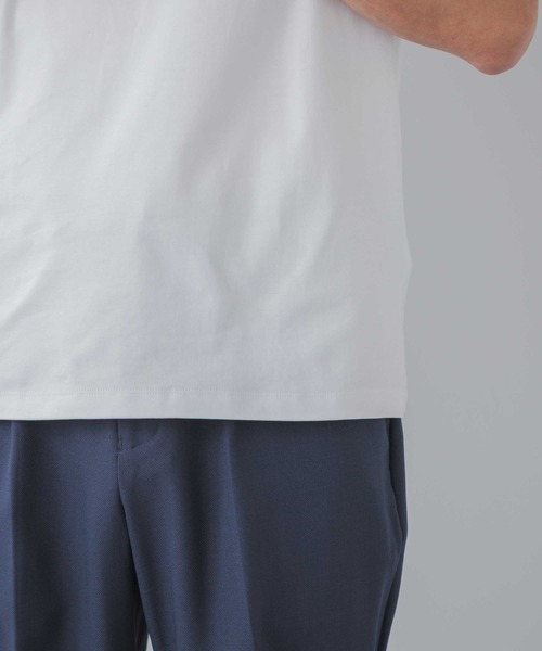 ELLE PLANETE(エルプラネット)の「シルケット加工 ビジネス対応 モックネックTシャツ(Tシャツ/カットソー・メンズ・ホワイト/ブラック・L/M/S/3L/LL)」の9枚目の写真