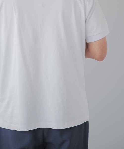 ELLE PLANETE(エルプラネット)の「シルケット加工 ビジネス対応 モックネックTシャツ(Tシャツ/カットソー・メンズ・ホワイト/ブラック・L/M/S/3L/LL)」の10枚目の写真