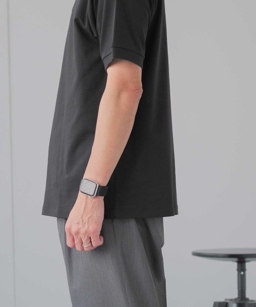 ELLE PLANETE(エルプラネット)の「シルケット加工 ビジネス対応 モックネックTシャツ(Tシャツ/カットソー・メンズ・ホワイト/ブラック・L/M/S/3L/LL)」の12枚目の写真