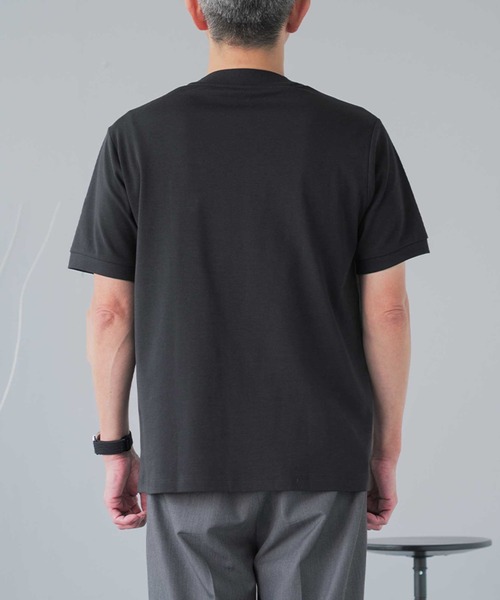 ELLE PLANETE(エルプラネット)の「シルケット加工 ビジネス対応 モックネックTシャツ(Tシャツ/カットソー・メンズ・ホワイト/ブラック・L/M/S/3L/LL)」の21枚目の写真