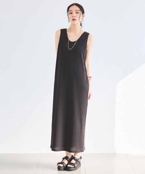 BARNYARDSTORM（バンヤードストーム）の「BARNYARDSTORM / 2WAYマキシタンクワンピース / JAPAN FABRIC【UVカット / 吸水速乾】（ワンピース・レディース・ライトベージュ/ブラック・M/S）」の3枚目の写真