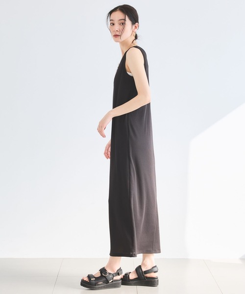 BARNYARDSTORM（バンヤードストーム）の「BARNYARDSTORM / 2WAYマキシタンクワンピース / JAPAN FABRIC【UVカット / 吸水速乾】（ワンピース・レディース・ライトベージュ/ブラック・M/S）」の5枚目の写真