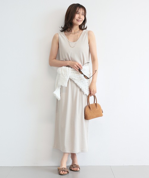 BARNYARDSTORM（バンヤードストーム）の「BARNYARDSTORM / 2WAYマキシタンクワンピース / JAPAN FABRIC【UVカット / 吸水速乾】（ワンピース・レディース・ライトベージュ/ブラック・M/S）」の21枚目の写真