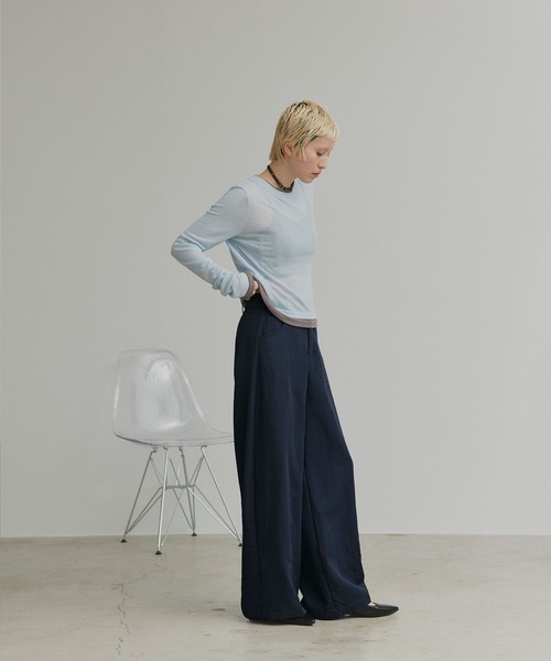 ad thie(アドティエ)の「ベーシック カーブパンツ(その他パンツ・レディース・ベージュ/ネイビー・LARGE/MEDIUM)」の11枚目の写真