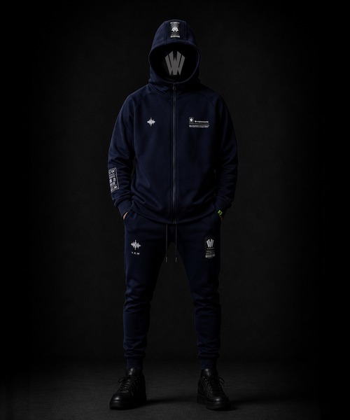 [W] by VIRGOwearworks（ダブリューバイヴァルゴウェアーワークス）の「SOFTY TRACK PANTS（スウェットパンツ・メンズ・ネイビー/ブラック・MEDIUM/X-LARGE/LARGE）」の7枚目の写真