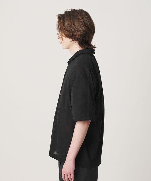 BEAUTY&YOUTH UNITED ARROWS（ビューティーアンドユースユナイテッドアローズ）の「KNITEE リネンブレンド ミラノ シャツ ウォッシャブル（シャツ/ブラウス・メンズ・ブラック/ナチュラル・XL/M/S/L）」の11枚目の写真