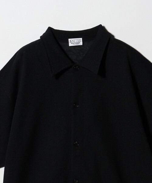BEAUTY&YOUTH UNITED ARROWS（ビューティーアンドユースユナイテッドアローズ）の「KNITEE リネンブレンド ミラノ シャツ ウォッシャブル（シャツ/ブラウス・メンズ・ブラック/ナチュラル・XL/M/S/L）」の14枚目の写真