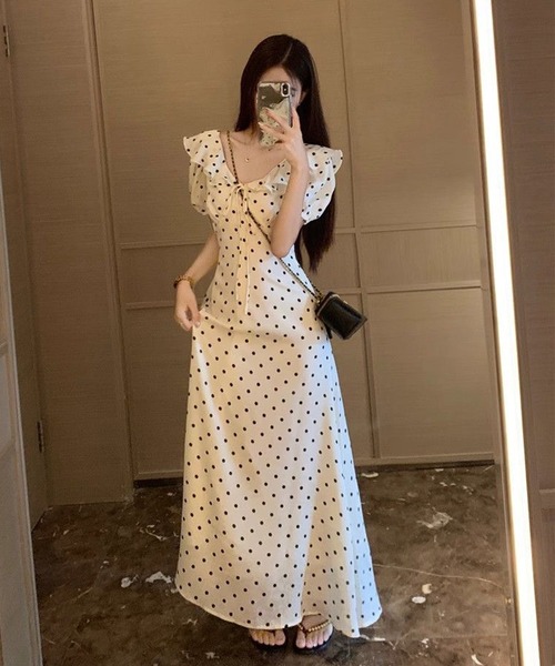 Nia(ニア)の「Nia(ニア)/クラシカルドットフレアワンピース(ワンピース・レディース・アイボリー・MEDIUM/SMALL/LARGE)」の15枚目の写真