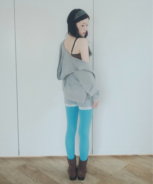 chernyy(チェルニー)の「chernyy double zip-up stretch hoodie / ダブルジップコンパクトフーディー(パーカー・レディース・グレー/ブラック/プラム・SMALL/LARGE/MEDIUM)」の7枚目の写真