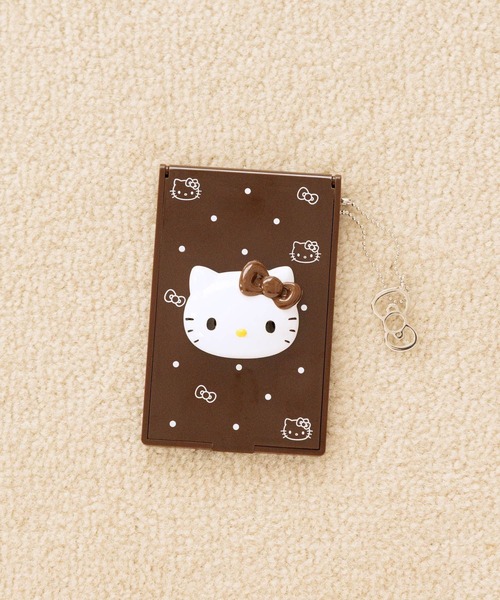 LOWRYS FARM（ローリーズファーム）の「【HELLO KITTY】DOTminiミラー 759909 /GOODS（手鏡/メイクミラー・レディース・ブラック/ブラウン/レッド・FREE）」の2枚目の写真