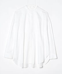 〔 TALLサイズ 〕 コットンサテンオルタージュ ロングシャツ