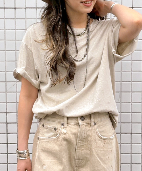 EVERYDAY I LIKE.(エヴリディアイライク)の「* Relax T-shirt(Tシャツ/カットソー・レディース・ベージュ/カーキ・FREE)」の1枚目の写真