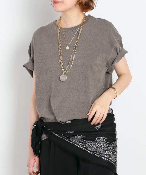 EVERYDAY I LIKE.(エヴリディアイライク)の「* Relax T-shirt(Tシャツ/カットソー・レディース・ベージュ/カーキ・FREE)」の7枚目の写真