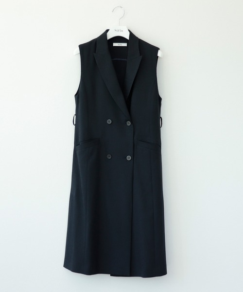 Sirin（シリン）の「リネンライクテーラードロングジレ（その他アウター・レディース・ベージュ/ネイビー/グレー・S/XS）」の3枚目の写真