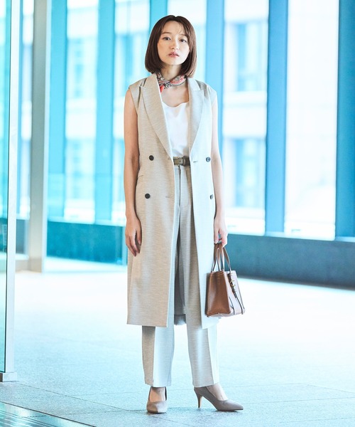 Sirin（シリン）の「リネンライクテーラードロングジレ（その他アウター・レディース・ベージュ/ネイビー/グレー・S/XS）」の5枚目の写真