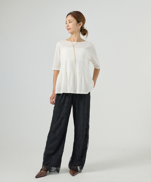 VERMEIL par iena(ヴェルメイユパーイエナ)の「フリルプルオーバー(Tシャツ/カットソー・レディース・ホワイト/ブラック/パープル・FREE)」の7枚目の写真