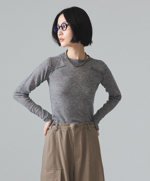 BEAMS BOY(ビームスボーイ)の「maturely / ウール コマンド ロングスリーブ(ニット/セーター・レディース・グレー/レッド/ブラック・0/1)」の11枚目の写真