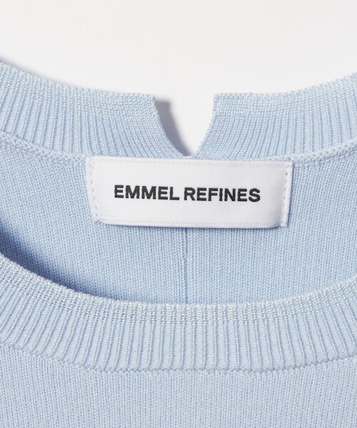 EMMEL REFINES(エメルリファインズ)の「<EMMEL REFINES>EM スウェットライク ニット プルオーバー(ニット/セーター・レディース・ベージュ/ブラック/ライトブルー・FREE)」の9枚目の写真