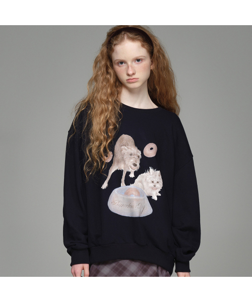 MUSEMOOD(ミューズムード)の「バルセロナ犬用スウェットシャツ(スウェット)(その他トップス・レディース・ネイビー/ライトグレー・FREE)」の3枚目の写真