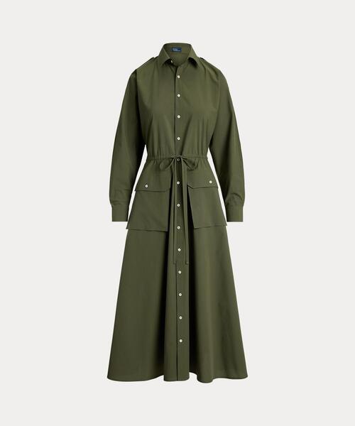 POLO RALPH LAUREN(ポロ ラルフ ローレン)の「コットン キャンバス ユーティリティ シャツドレス(シャツワンピース・レディース・グリーン・0/4/6/2)」の9枚目の写真