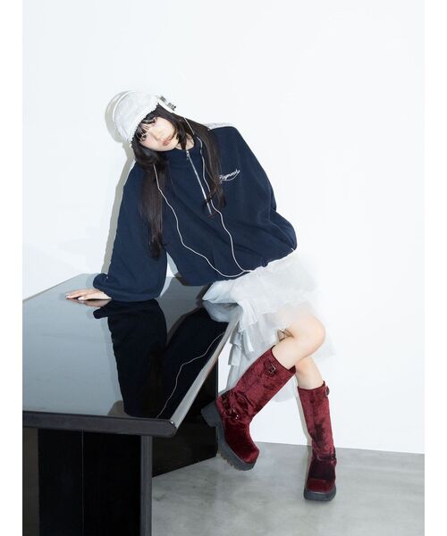 jouetie(ジュエティ)の「ハラコライクエンジニアブーツ(ブーツ・レディース・ボルドー/ブラック・LARGE/MEDIUM)」の21枚目の写真