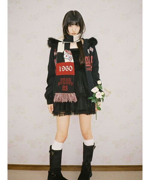jouetie(ジュエティ)の「ハラコライクエンジニアブーツ(ブーツ・レディース・ボルドー/ブラック・LARGE/MEDIUM)」の22枚目の写真