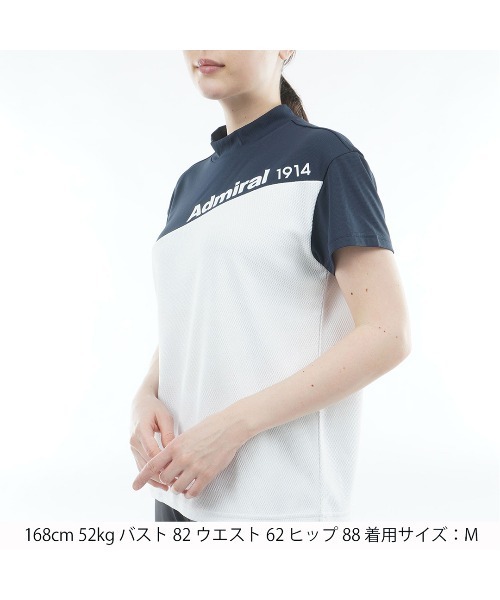Admiral Golf（アドミラル　ゴルフ）の「汗染み防止 ﾘﾗｯｸｽ ﾓｯｸﾈｯｸ（ポロシャツ・レディース・ブラック/ホワイト・LL/M/L）」の3枚目の写真