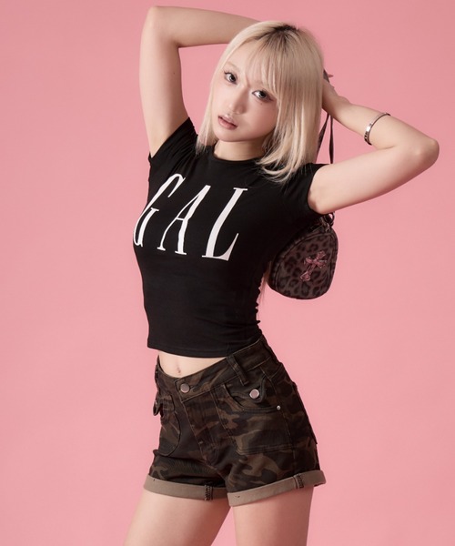 mindseeker girls(マインドシーカーガールズ)の「Big GAL Ribbed Mini T-Shirt / ビッグギャルリブミニTシャツ(Tシャツ/カットソー・レディース・ネイビー/グレー/ブラック・FREE)」の1枚目の写真