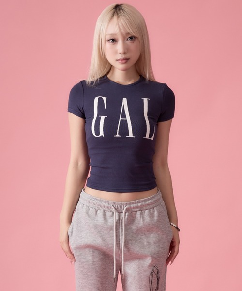 mindseeker girls(マインドシーカーガールズ)の「Big GAL Ribbed Mini T-Shirt / ビッグギャルリブミニTシャツ(Tシャツ/カットソー・レディース・ネイビー/グレー/ブラック・FREE)」の21枚目の写真