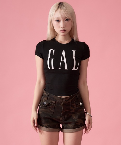 mindseeker girls(マインドシーカーガールズ)の「Big GAL Ribbed Mini T-Shirt / ビッグギャルリブミニTシャツ(Tシャツ/カットソー・レディース・ネイビー/グレー/ブラック・FREE)」の4枚目の写真