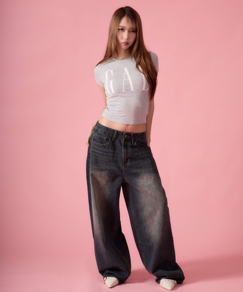 mindseeker girls(マインドシーカーガールズ)の「Big GAL Ribbed Mini T-Shirt / ビッグギャルリブミニTシャツ(Tシャツ/カットソー・レディース・ネイビー/グレー/ブラック・FREE)」の18枚目の写真