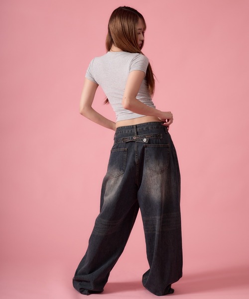 mindseeker girls(マインドシーカーガールズ)の「Big GAL Ribbed Mini T-Shirt / ビッグギャルリブミニTシャツ(Tシャツ/カットソー・レディース・ネイビー/グレー/ブラック・FREE)」の20枚目の写真