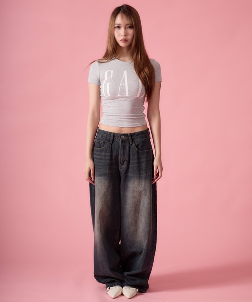 mindseeker girls(マインドシーカーガールズ)の「Big GAL Ribbed Mini T-Shirt / ビッグギャルリブミニTシャツ(Tシャツ/カットソー・レディース・ネイビー/グレー/ブラック・FREE)」の16枚目の写真