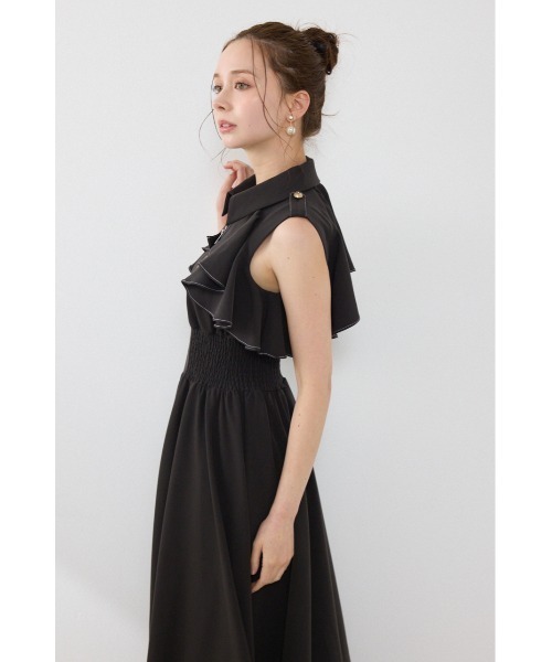 rienda(リエンダ)の「ノースリーブフリルワンピース 夏服 秋服(ワンピース・レディース・ブラック/ブルー/ベージュ系その他・SMALL/MEDIUM)」の8枚目の写真