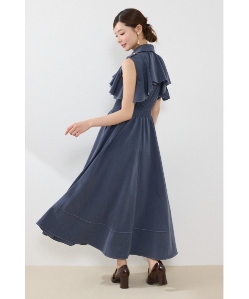 rienda(リエンダ)の「ノースリーブフリルワンピース 夏服 秋服(ワンピース・レディース・ブラック/ブルー/ベージュ系その他・SMALL/MEDIUM)」の12枚目の写真