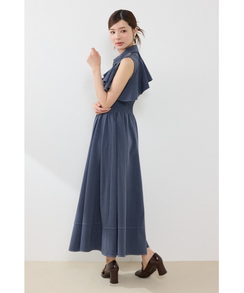 rienda(リエンダ)の「ノースリーブフリルワンピース 夏服 秋服(ワンピース・レディース・ブラック/ブルー/ベージュ系その他・SMALL/MEDIUM)」の13枚目の写真