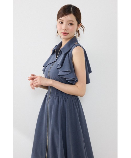rienda(リエンダ)の「ノースリーブフリルワンピース 夏服 秋服(ワンピース・レディース・ブラック/ブルー/ベージュ系その他・SMALL/MEDIUM)」の15枚目の写真