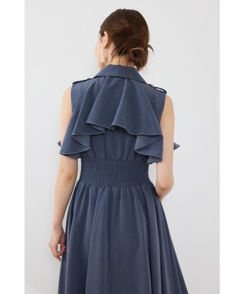 rienda(リエンダ)の「ノースリーブフリルワンピース 夏服 秋服(ワンピース・レディース・ブラック/ブルー/ベージュ系その他・SMALL/MEDIUM)」の16枚目の写真