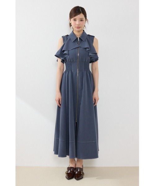 rienda(リエンダ)の「ノースリーブフリルワンピース 夏服 秋服(ワンピース・レディース・ブラック/ブルー/ベージュ系その他・SMALL/MEDIUM)」の17枚目の写真