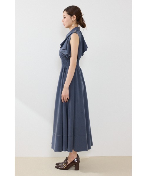 rienda(リエンダ)の「ノースリーブフリルワンピース 夏服 秋服(ワンピース・レディース・ブラック/ブルー/ベージュ系その他・SMALL/MEDIUM)」の18枚目の写真