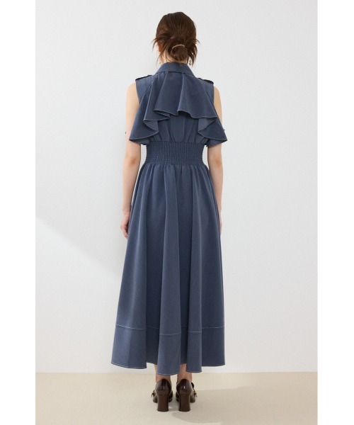 rienda(リエンダ)の「ノースリーブフリルワンピース 夏服 秋服(ワンピース・レディース・ブラック/ブルー/ベージュ系その他・SMALL/MEDIUM)」の19枚目の写真