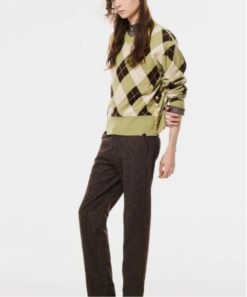 MASU(エムエーエスユー)の「【M A S U】DIAMOND SCRAPED SWEATER(ニット/セーター・メンズ・ピンク/ライトグリーン/レモンイエロー・44/46)」の5枚目の写真