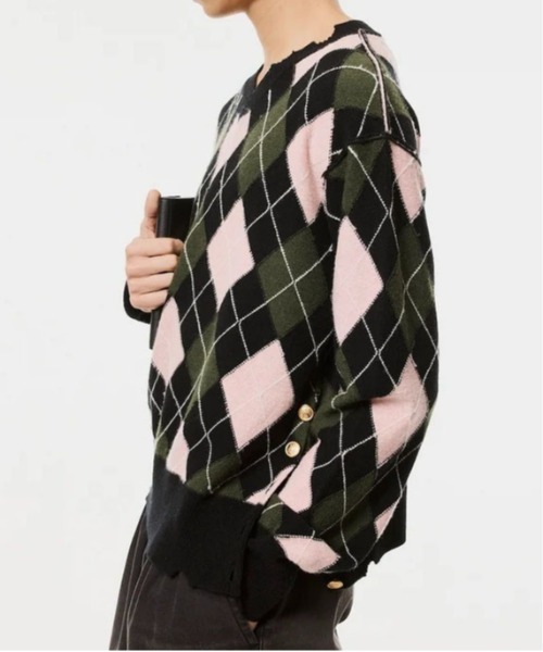 MASU(エムエーエスユー)の「【M A S U】DIAMOND SCRAPED SWEATER(ニット/セーター・メンズ・ピンク/ライトグリーン/レモンイエロー・44/46)」の11枚目の写真